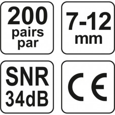 YATO Set 200 perechi dopuri pentru urechi din spum..